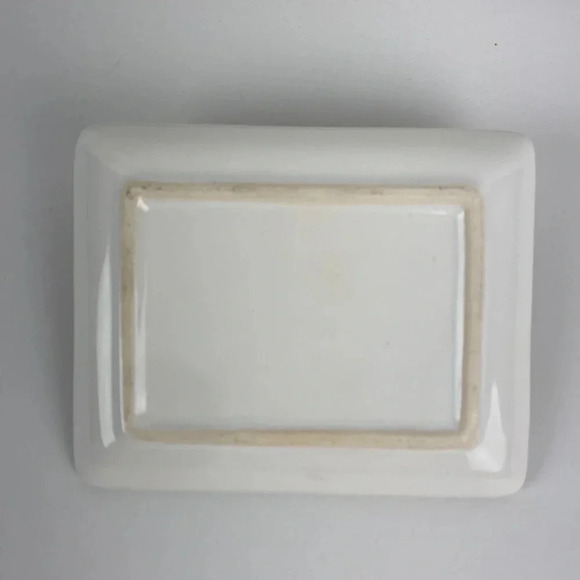 Graphic pink ceramic love square ring holder jewelry  trinket plate dresser - Picture 3 of 13